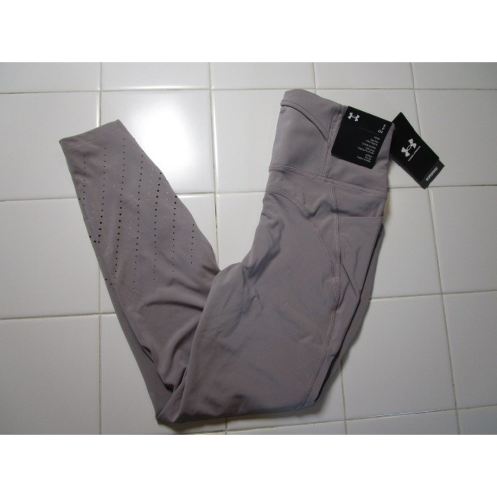 Under Armour Launch Elite Ankle Tights Purple High Rise Speedpocket Small